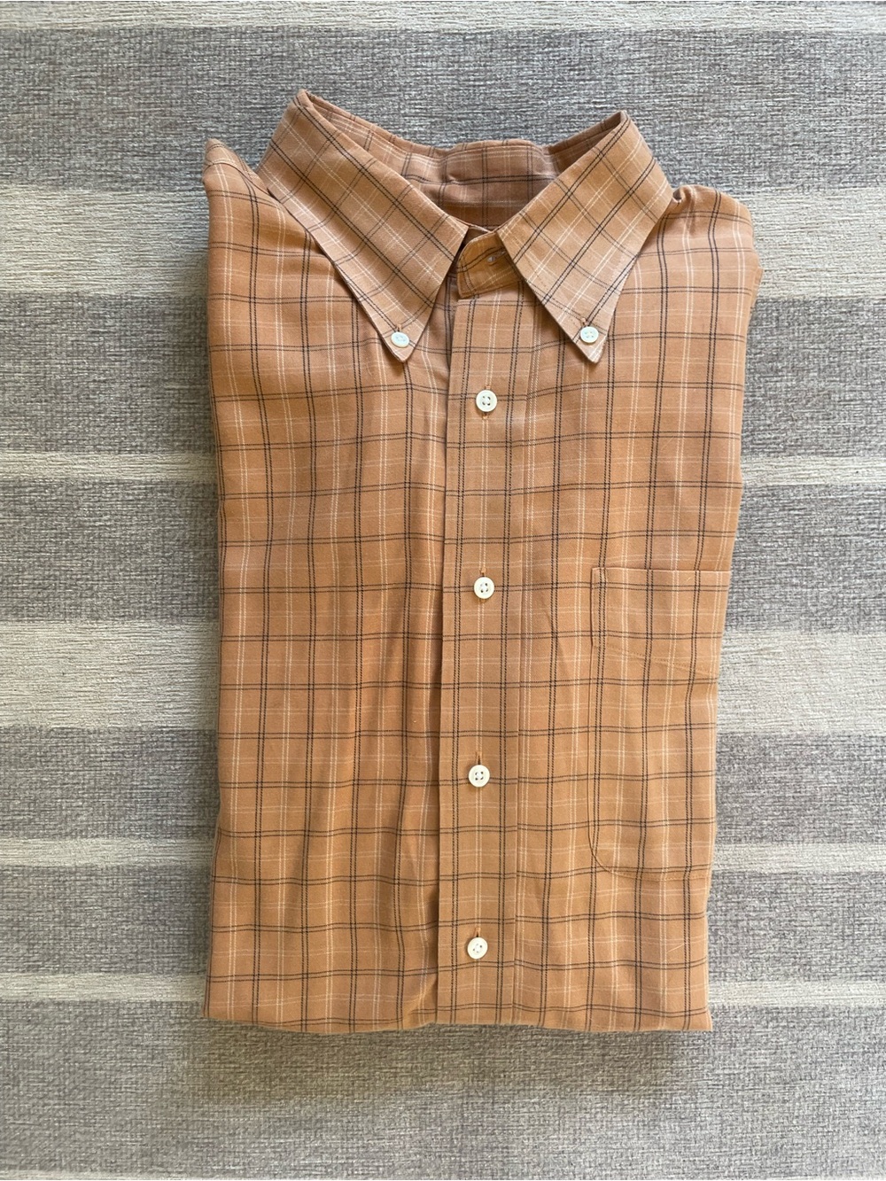 Jos. A. Bank Tan Plaid Button-Down Shirt